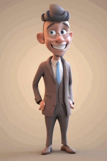 Vector personaje de hombre de negocios divertido ilustración 3d personaje de hombre de negocios divertido ilustración 3d ilustración 3d