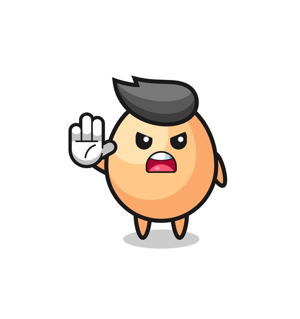 Personaje de huevo haciendo gesto de parada lindo diseño