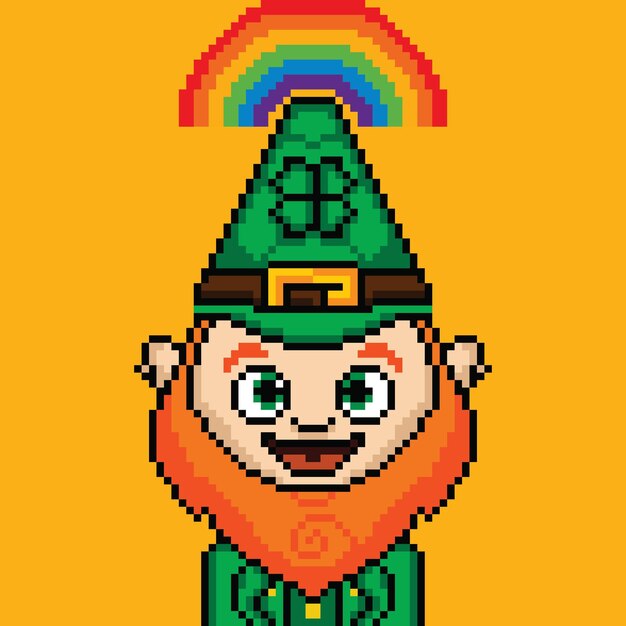 personaje humano mágico con sombrero y magia con pixel art