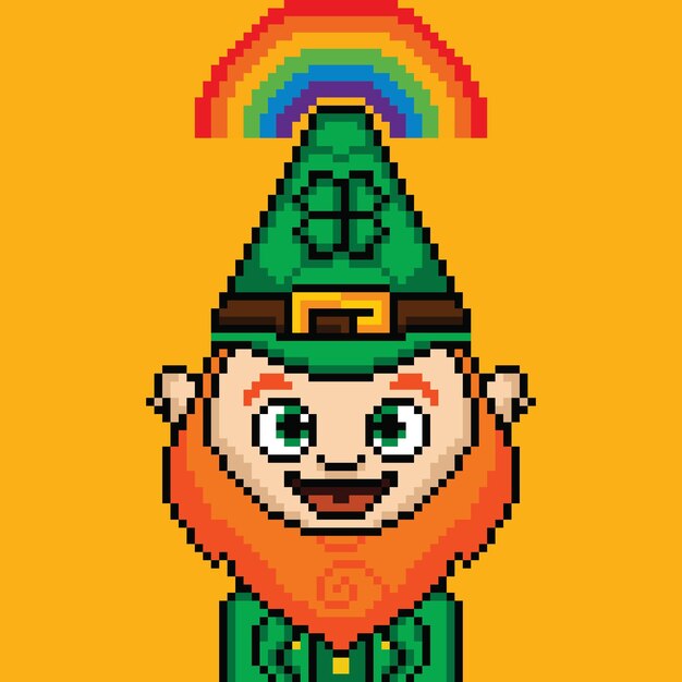 personaje humano mágico con sombrero y magia con pixel art