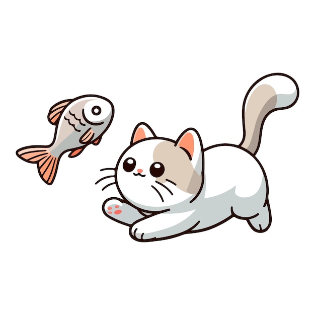 El personaje del icono del gato y el pez generado por la IA