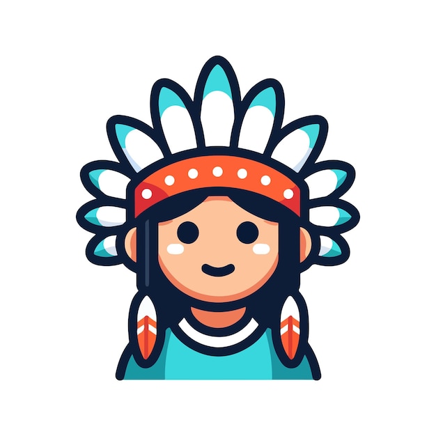 personaje icono lindo tribu nativa americana