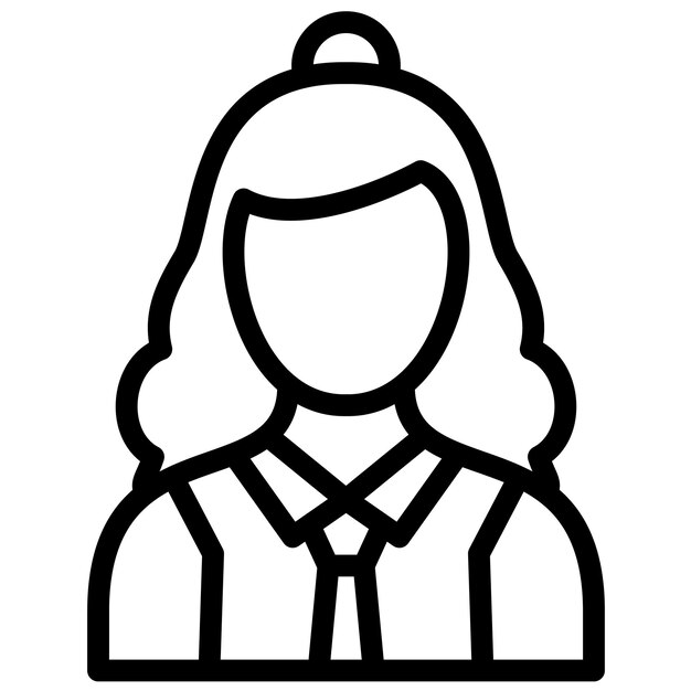Personaje Icono vectorial femenino Ilustración del conjunto de iconos de literatura