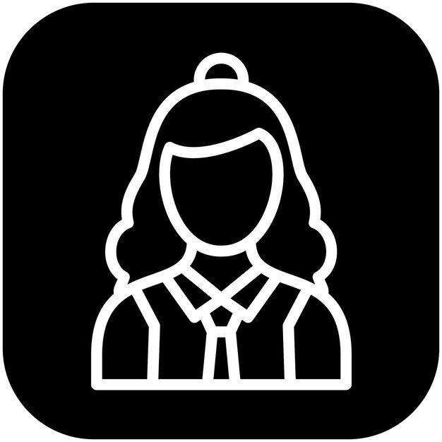 Personaje Icono vectorial femenino Ilustración del conjunto de iconos de literatura