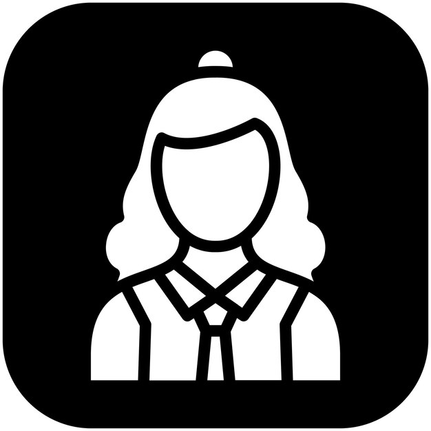 Personaje Icono vectorial femenino Ilustración del conjunto de iconos de literatura