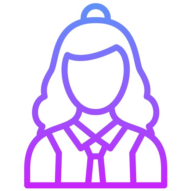 Personaje Icono vectorial femenino Ilustración del conjunto de iconos de literatura