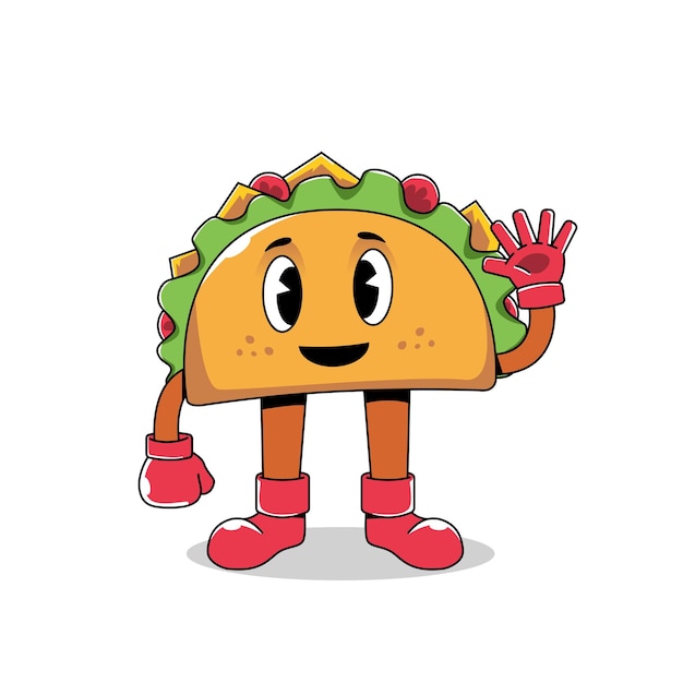 Vector personaje de la ilustración de taco