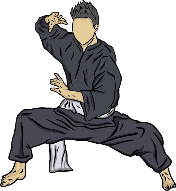 personaje de ilustración de vector de pencak silat