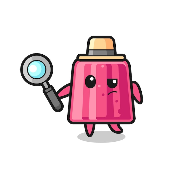 El personaje de Jelly detective está analizando un lindo diseño de caso