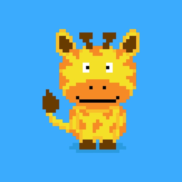 Vector personaje de jirafa de pixel art