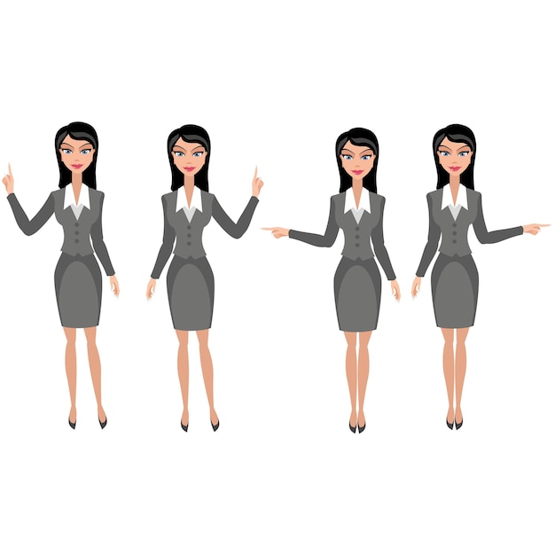 personaje joven empresaria ilustración plana