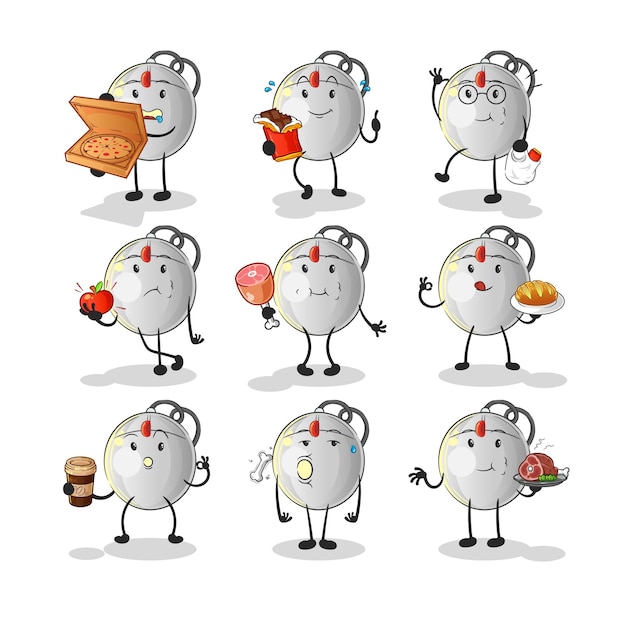 El personaje del juego de comida del ratón. vector de mascota de dibujos animados