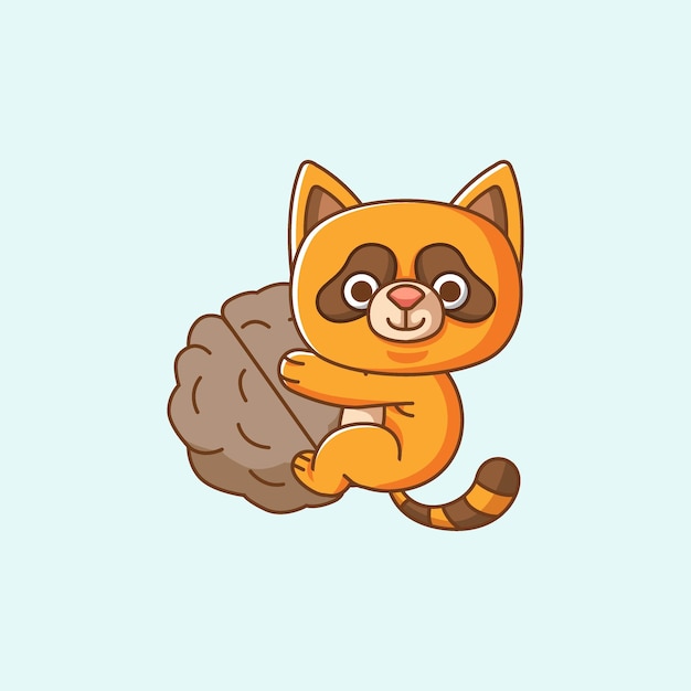 El personaje de Kawaii Chibi es la mascota de la ilustración del estilo del contorno.