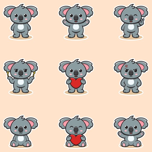 El personaje de Koala es lindo, tiene diferentes poses.