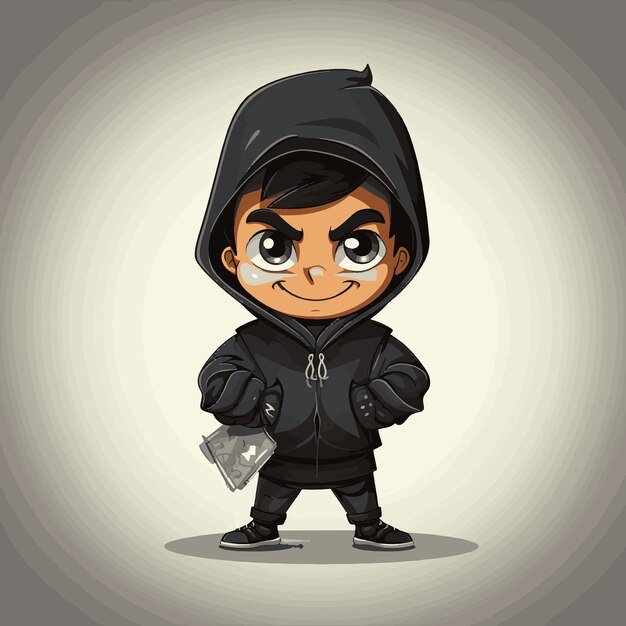 Vector el personaje del ladrón minimalista sly rogue