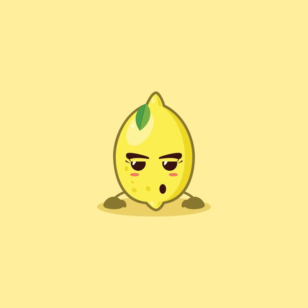 El personaje de limón adorable y perezoso