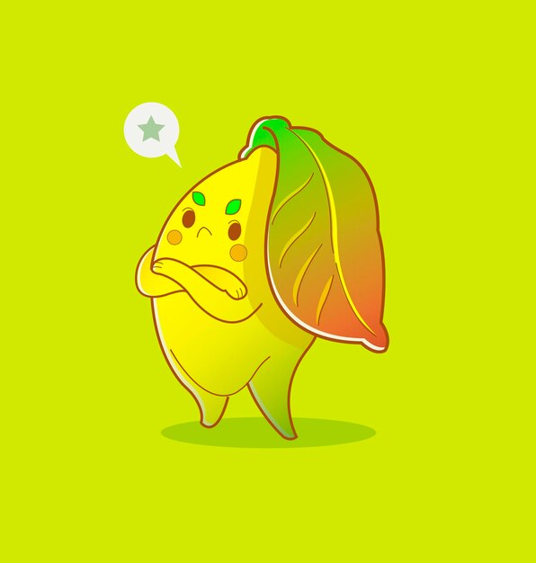 Vector personaje de limon molesto