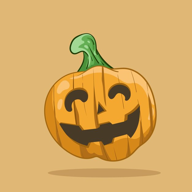 Personaje lindo de calabaza de Halloween Otoño Halloween calabaza aterradora con sonrisa cara feliz Naranja