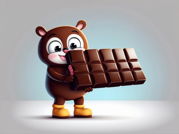 El personaje lindo del chocolate Vector