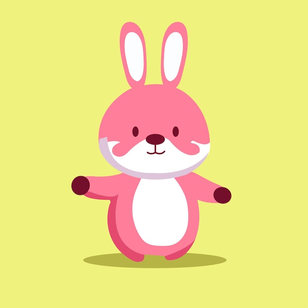 personaje lindo dibujado a mano colección de conejitos rosados para elementos y pegatinas