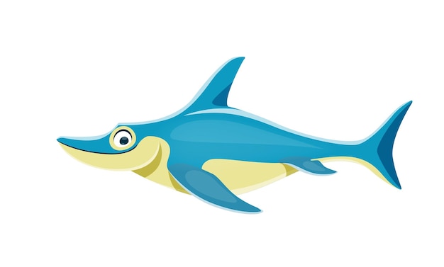 Personaje lindo de dibujos animados Ophthalmosaurus dinosaurio