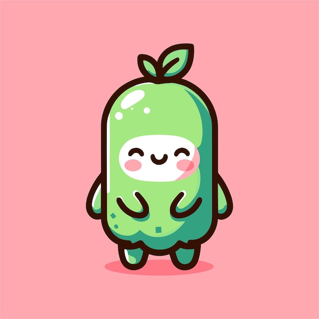 Vector un personaje lindo de manzana