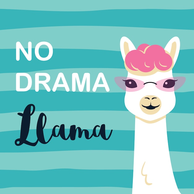 Vector personaje de llama dibujos animados lindo