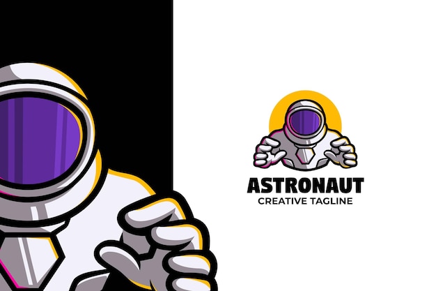 El personaje del logotipo de la mascota del astronauta