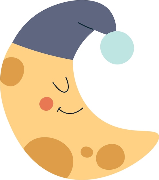 El personaje de la luna durmiendo