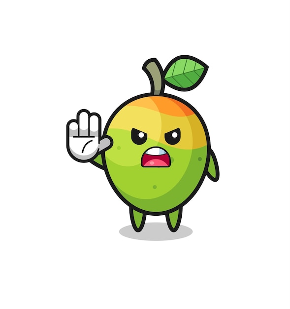 Personaje de mango haciendo gesto de parada lindo diseño
