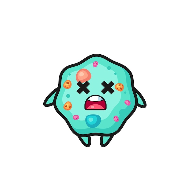 El personaje de la mascota ameba muerta, diseño de estilo lindo para camiseta, pegatina, elemento de logotipo