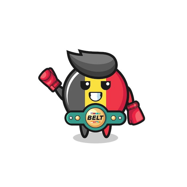 Personaje de la mascota del boxeador de la bandera de Bélgica