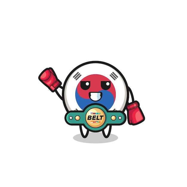 Personaje de mascota de boxeador de bandera de corea del sur