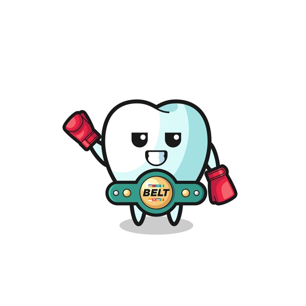 Vector personaje de mascota de boxeador de dientes