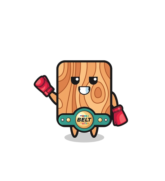 Personaje de la mascota del boxeador de tablones de madera