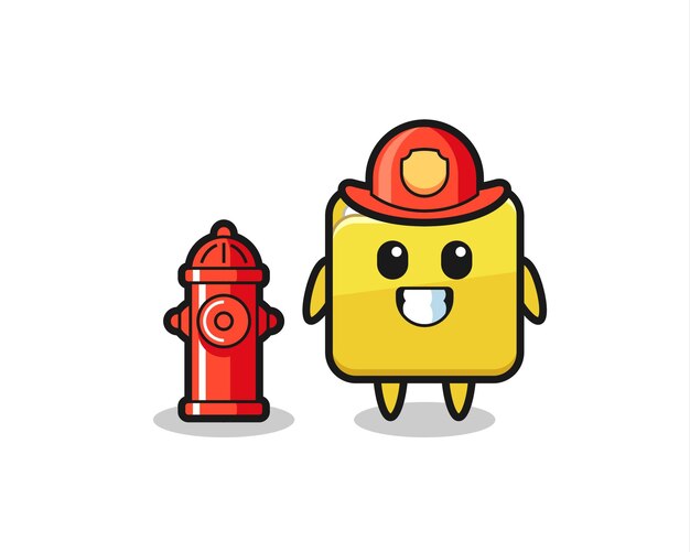 Vector personaje de la mascota de la carpeta como bombero.