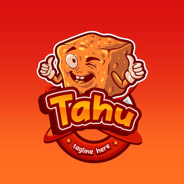 Vector personaje de mascota de comida indonesia tahu