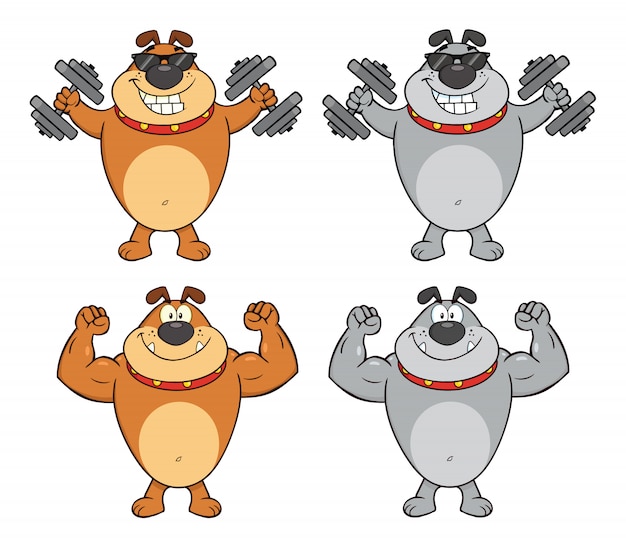 Personaje de mascota de dibujos animados de bulldog