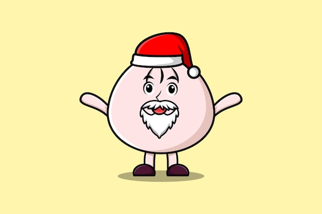 Personaje de mascota de dibujos animados lindo Dim sum personaje de santa claus ilustración de navidad