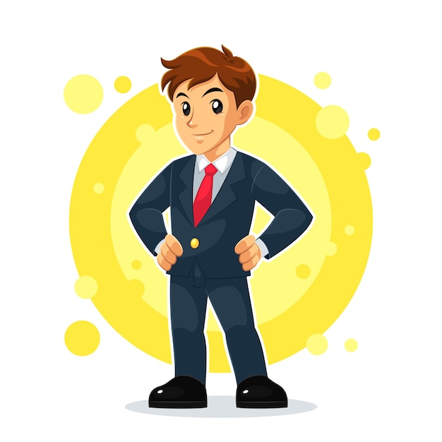 Personaje de mascota de empresario
