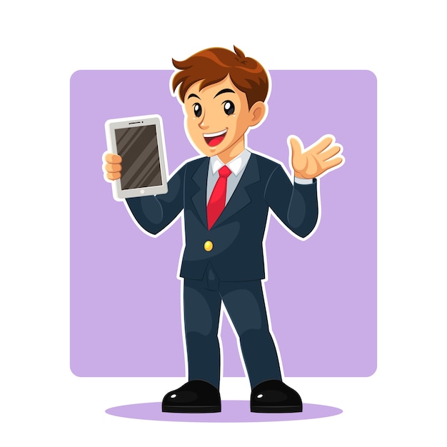 Personaje de mascota de empresario