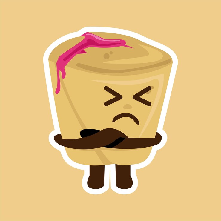 Personaje de mascota Flat Kawaii Cute Raspberry Popover