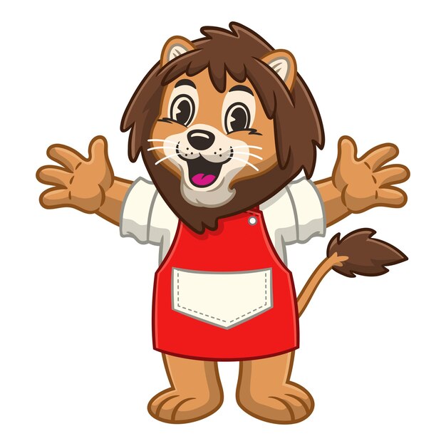 El personaje de la mascota Joyful Lion Chef