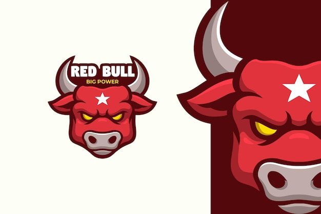 Personaje de mascota del logotipo de búfalo rojo