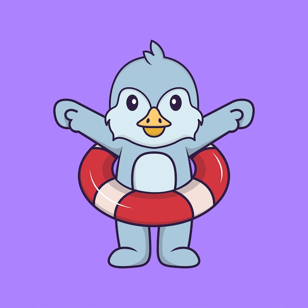 Personaje de mascota de pájaro lindo concepto de dibujos animados de animales aislado