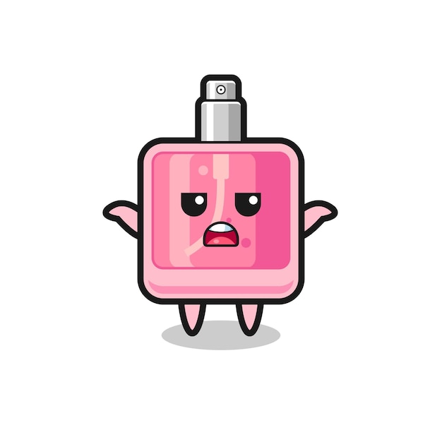 Personaje de mascota de perfume diciendo no sé, diseño de estilo lindo para camiseta, pegatina, elemento de logotipo