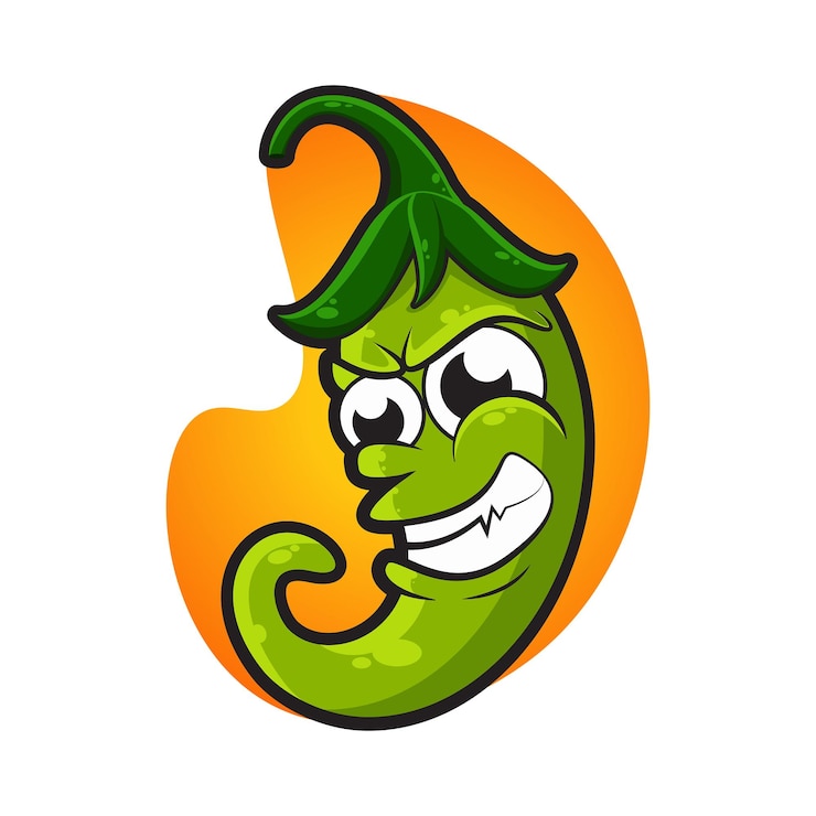personaje de mascota de personaje de dibujos animados de chile verde