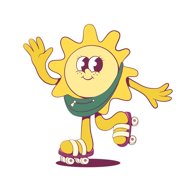 El personaje de la mascota retro groovy