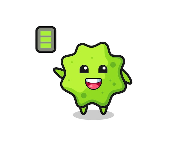 Personaje de mascota splat con gesto enérgico