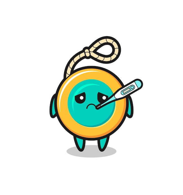 Vector personaje de mascota yoyo con fiebre